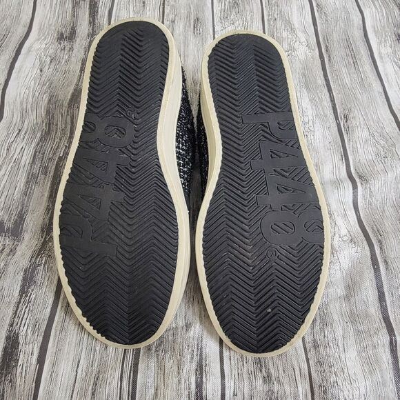 P448 John Shaka Women's Size 37/US 6.5 Black Tweed Grey Suede Sneakers - Picture 8 of 10